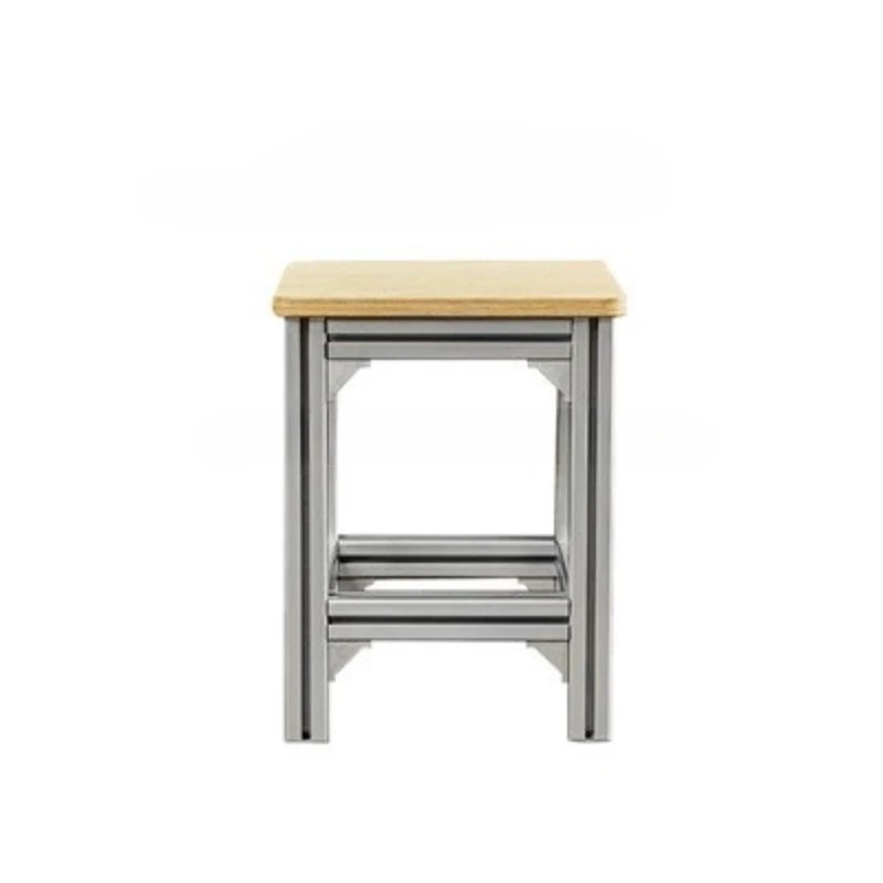 

Log Wind Cafe Ocean Board Table and Chair Combination, Commercial Dining Table Simple Birch Small Square Table