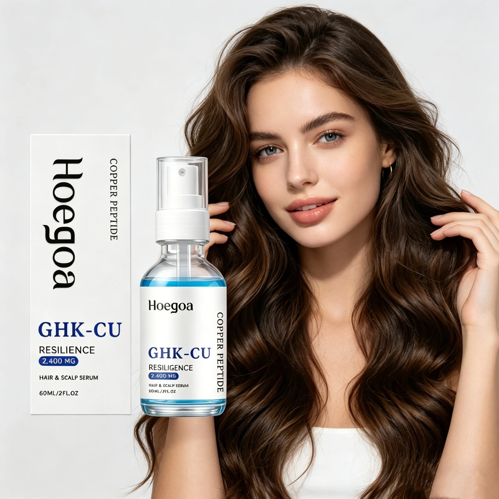 Nourishing Hair Scalp Essence Spray GHK-CU Copper Peptide Strengthen Root Anti Frizz Dry Enhance Shine Hair Serum Repair Spray