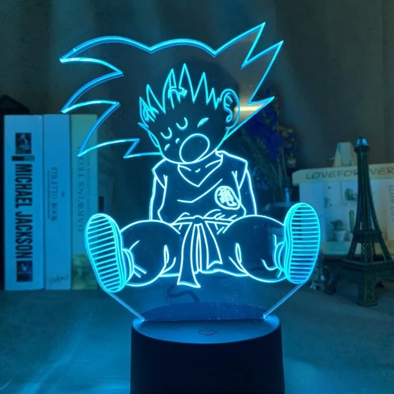 Dragon Ball Goku Nightlight Ornaments Anime Vegeta Acrylic Lighting Board LED Creativity Light-emitting Figures Toys Birthdays