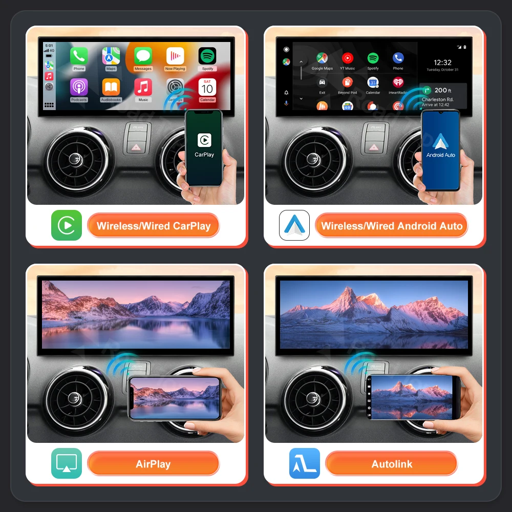 شاشة RoadTop للسيارة الوسائط المتعددة لأودي A1 2012-2018 شاشة لينكس 12.3 بوصة مع وظائف Carplay Android Auto Mirrorlink