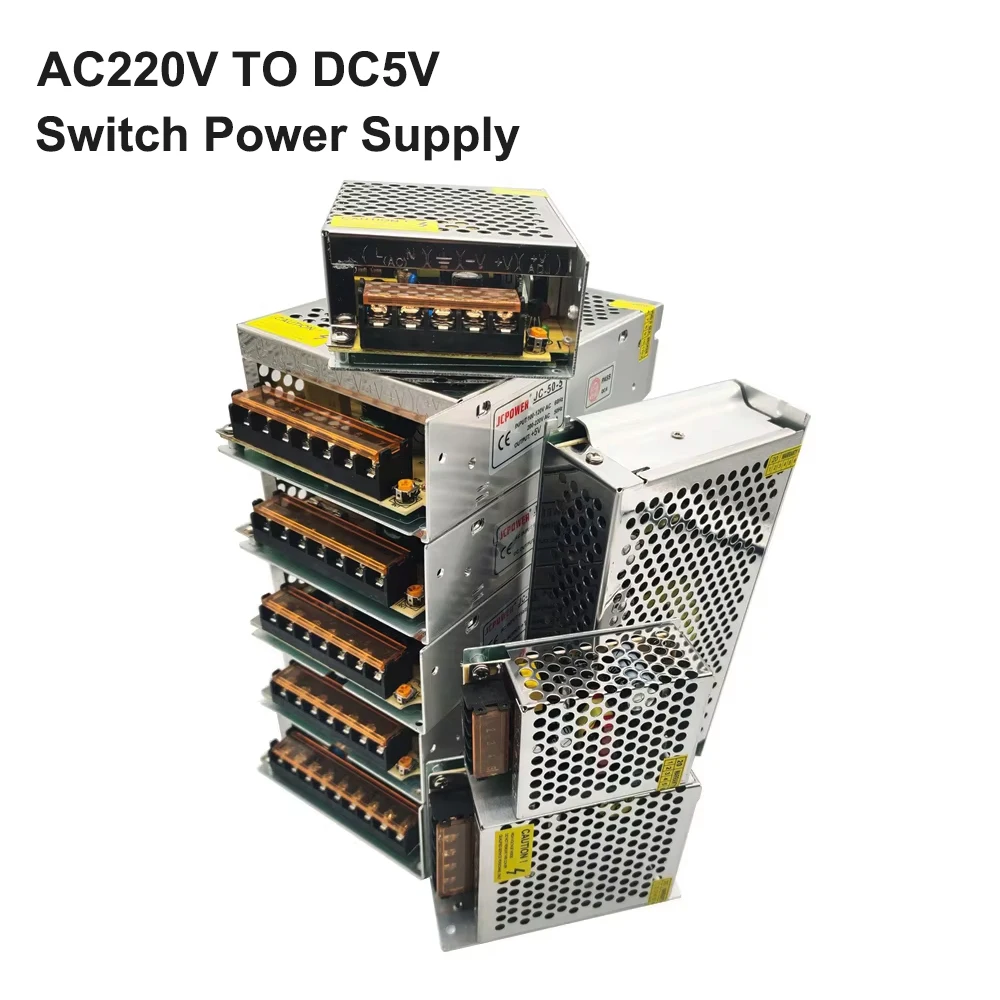 AC220V TO DC5V Switch Power Supply Led Driver Transformers Mute Adapter For WS2812B WS2813 SK6812 5050 RGB Light Strip