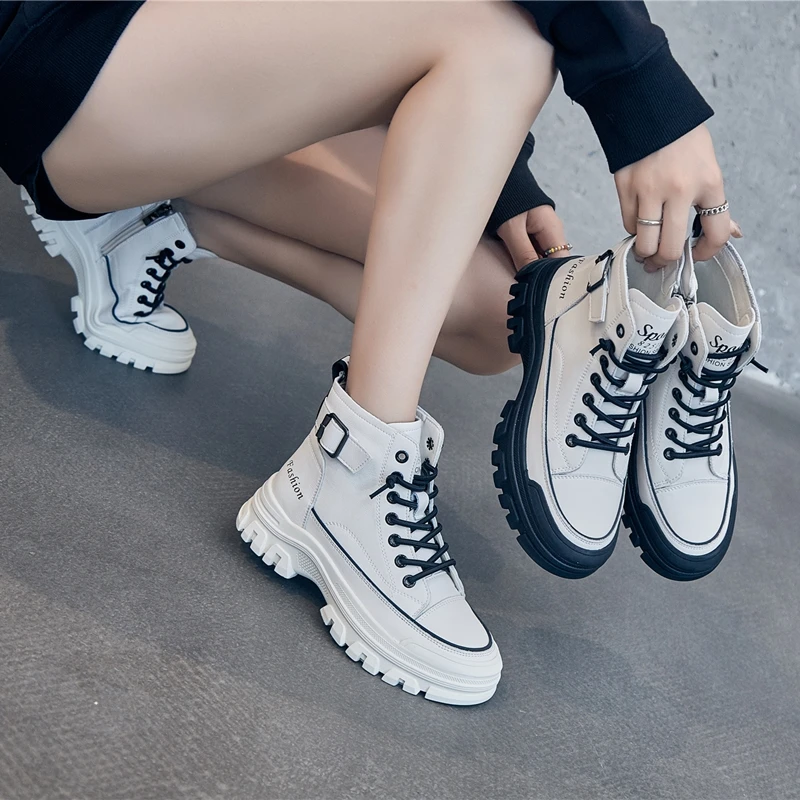 AIYUQI Women's Sneakers Boots 2024 New Fashion Women's Ankle Boots Casual Fur Platform Straps Women's Booties