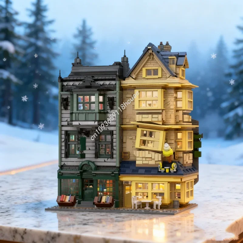 

6438 деталей MOC: Модель Диагональной аллеи Флёрш Блотов, конструктор, архитектурная игрушка, креативный набор для сборки, рождественский подарок для детей