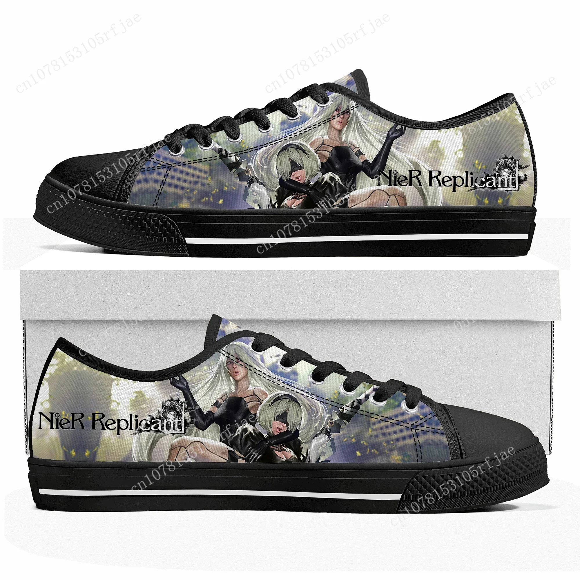 Nier Replicant Custom Low Top Sneakers Cartoon Game Womens Mens Teenager Shoes Casual Tailor Made Canvas Sneaker