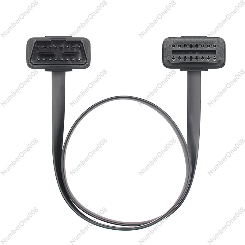 OBD 8 Core 16PIN/needle One Drag One, Noodle Conversion Line Male and Female Elbow Obd2 Car Extension Cable 60cm