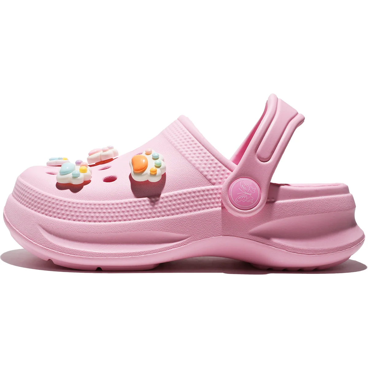 Kids Slip-On Clogs and Mules, Breathable, Waterproof, EVA Garden Shoes with Decorative Chain for Beach and Everyday Wear 168