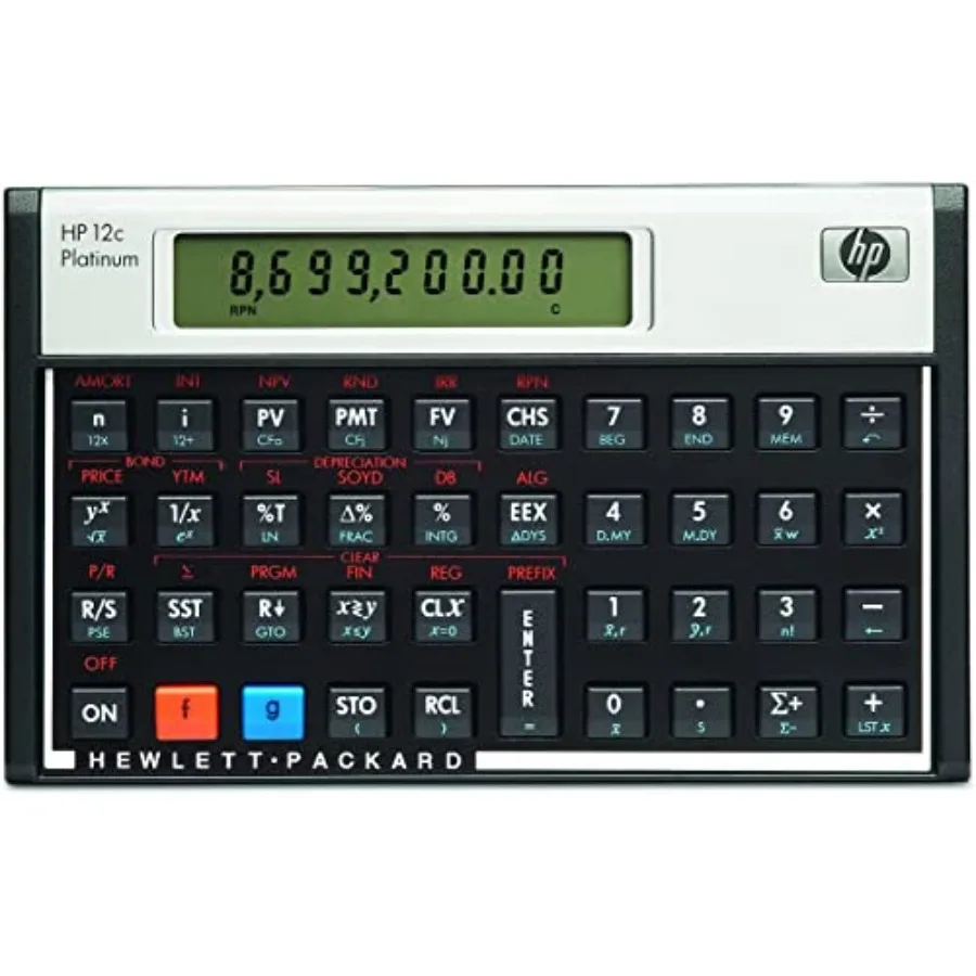

Quality 12C Finance Calculator for financial professionals, durable plastic body, classic black color, precise RPN functionalit