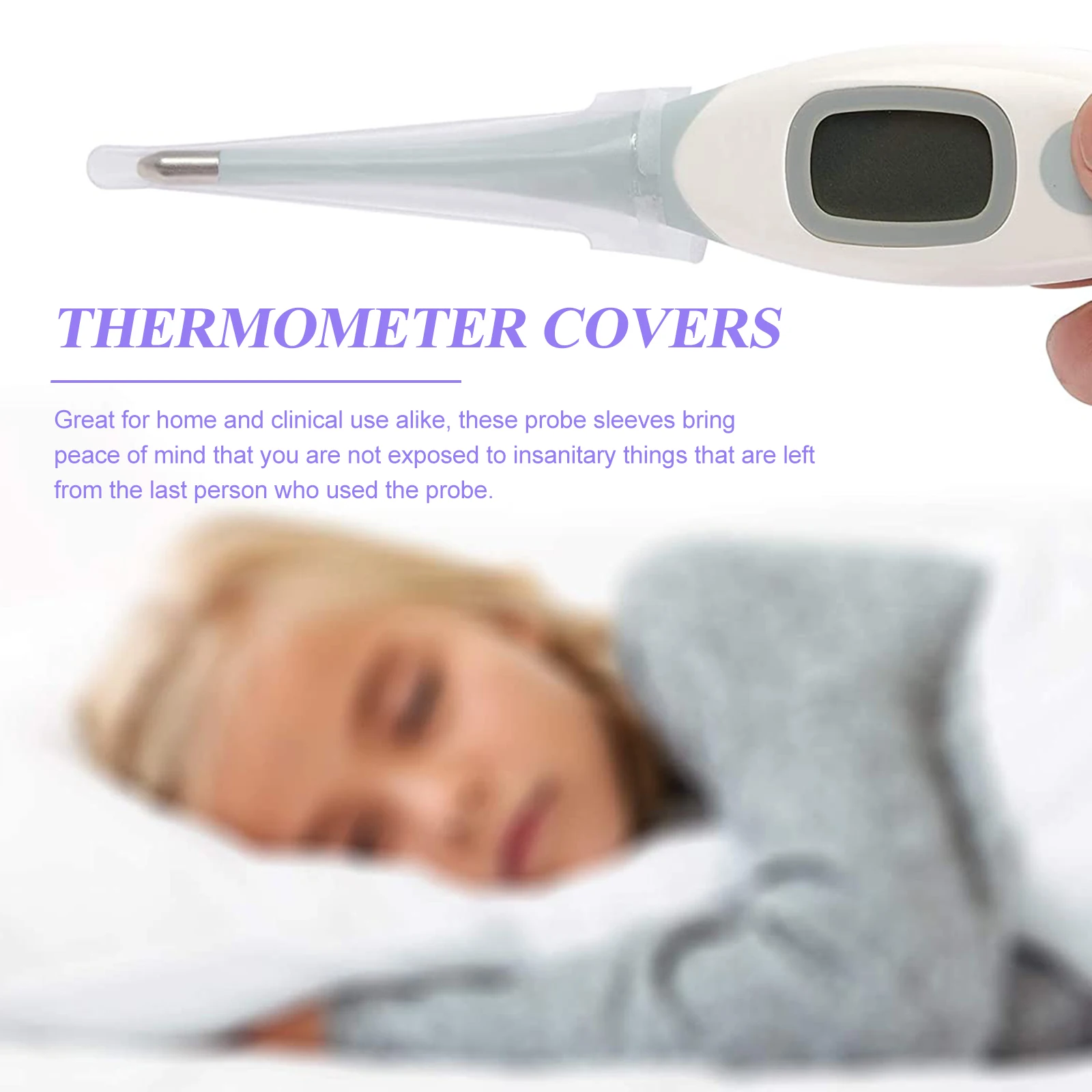

100 Pcs Thermometer Covers Disposable Digital Probe Refill Universal Oral Rectal Baby PE Film Protective Cases
