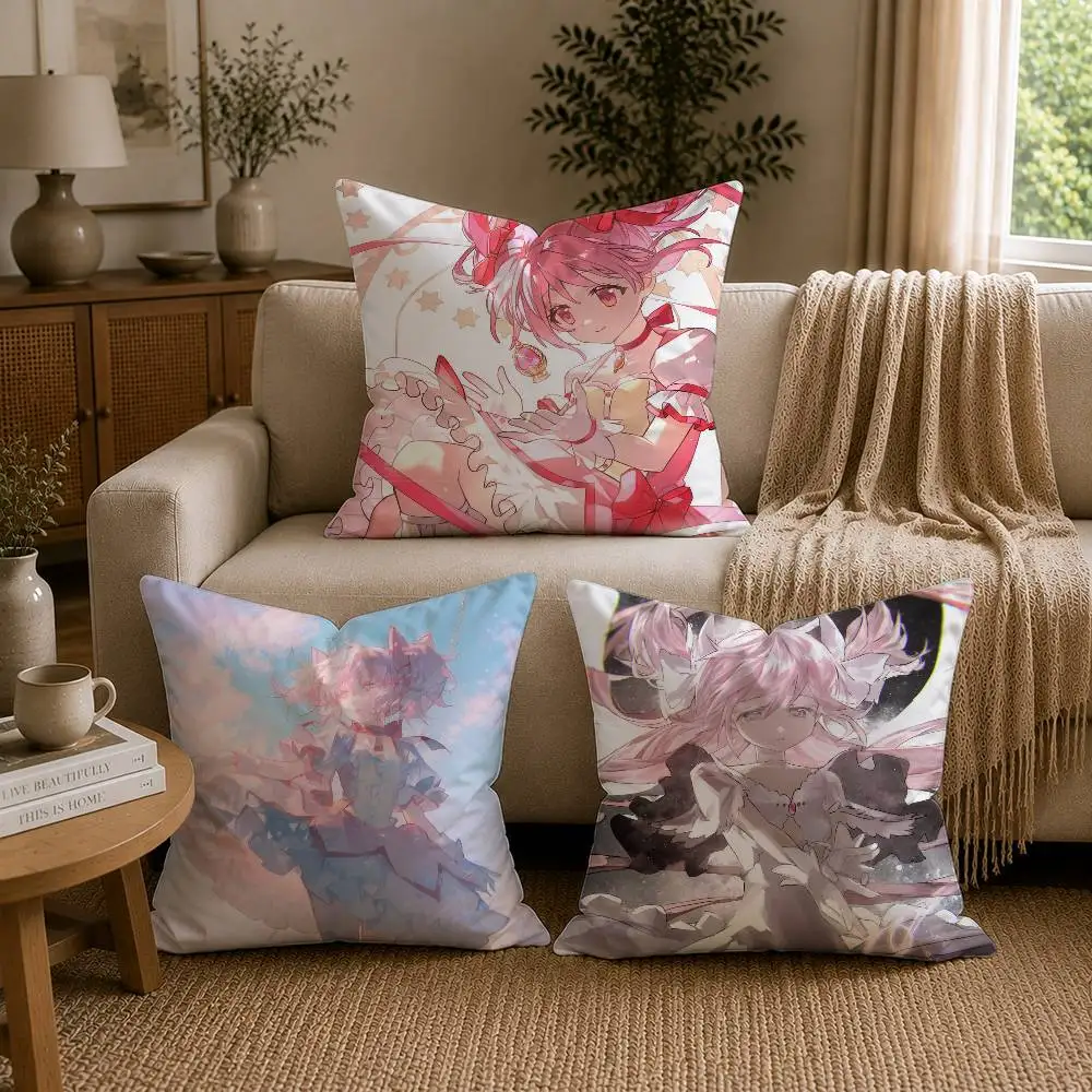 P-Puella M-Magi Madoka M-Magica Pillow Case for Sofa Living Room Home office Decor Protective Cover