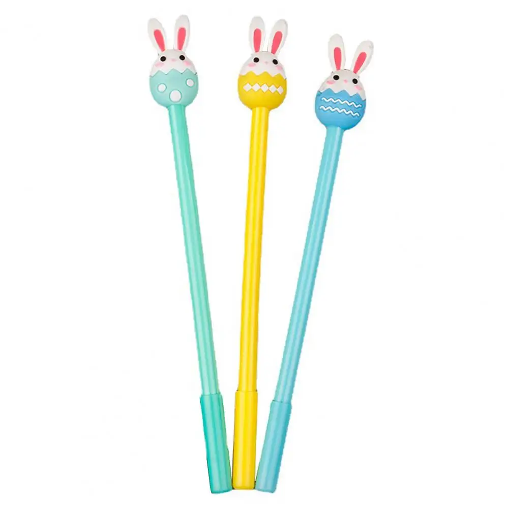 Quick-drying Ink Pen Easter Egg Bunny Gel Pen Set with Quick-drying Ink Comfortable Grip 3 Novelty Writing for School for Smooth