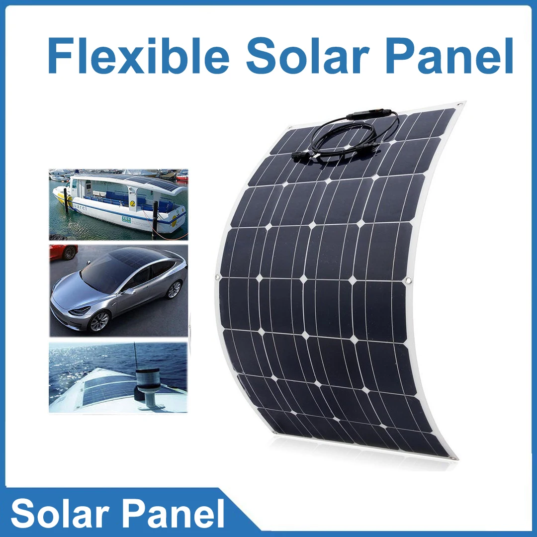 Outdoor Fast Charging 100W Monocrystalline Solar Panel Flexible Solar Panel Battery Panel Photovoltaic Panel Module