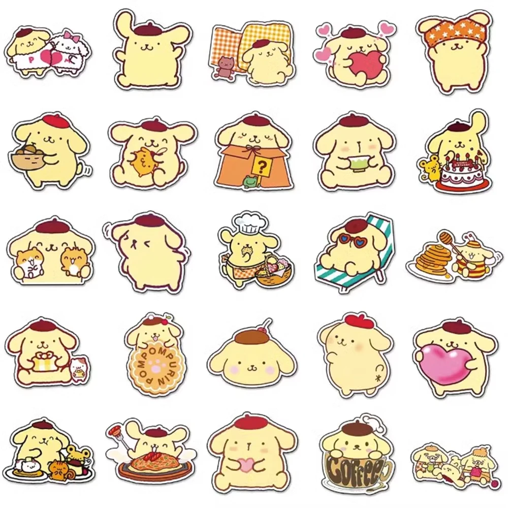 10/30/50PCS Cute Pompompurin Cartoon Stickers Anime DIY Phone Laptop Stationery Car Waterproof Kid Decal Toy Kawaii Sticker Gift