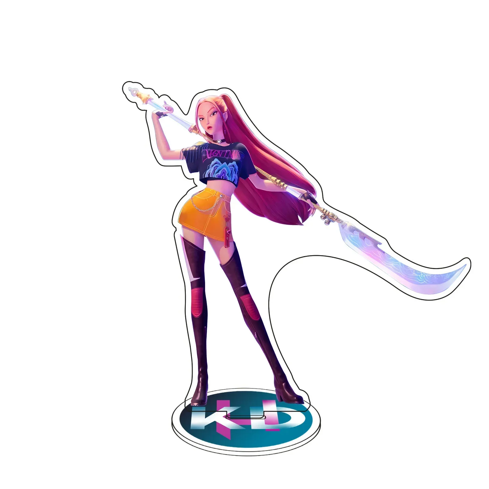 2025KPop Demon Hunters Rumi Mira Zoe platos acrílicos de pie modelo Huntrix decoración de escritorio accesorios de adorno regalo de cumpleaños