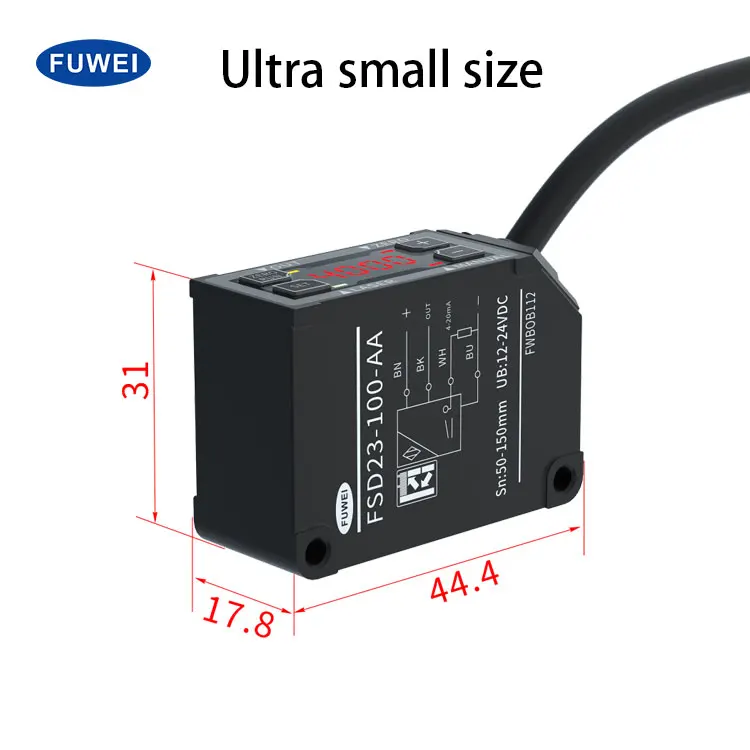 LED Digital Screen Aluminum High-Precision Analog current 4-20mA Laser Displacement Sensor