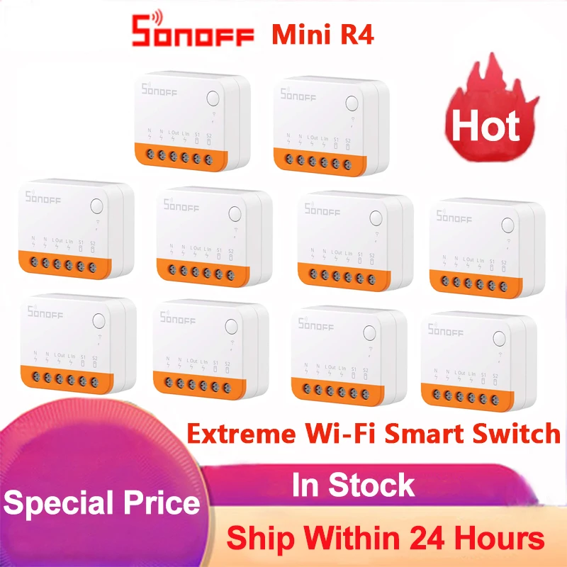SONOFF Mini R4 Extreme Wifi Smart Switch External Switch Control Detach Relay Smart Home DIY Light Switch Via EWelink APP Alexa