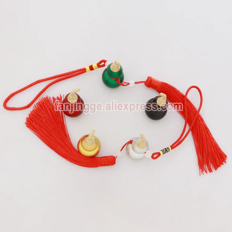 Small Gourd Pendant Car Jewelry Open Hollow Five Element Wu Lou Hu Lu Feng Shui Ornament Copper Aluminum metal Home Decoration