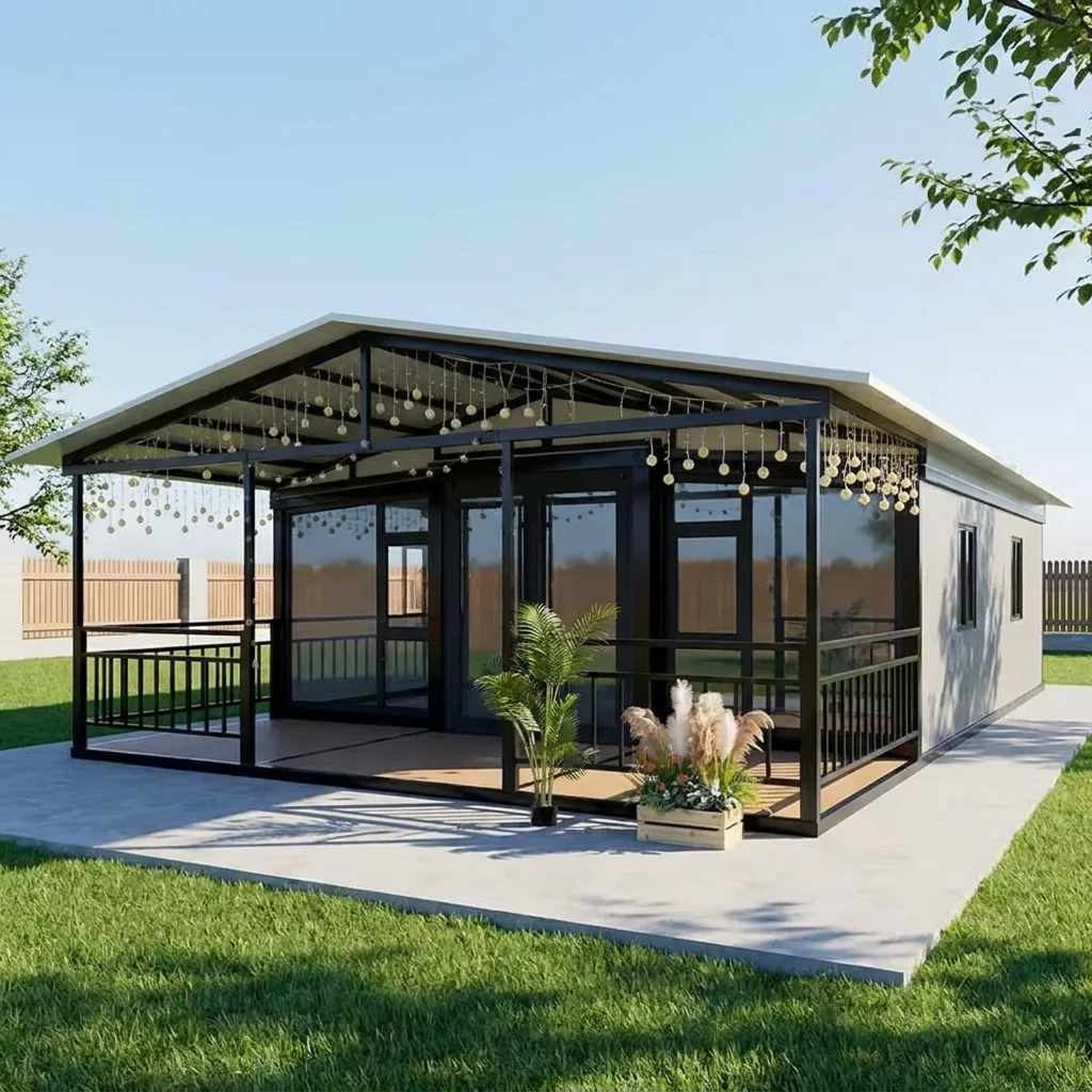 Fashionable Sturdy Aluminum Frame Glass Container Portable and Easy To Install Container House Weatherproof Mobile Offices