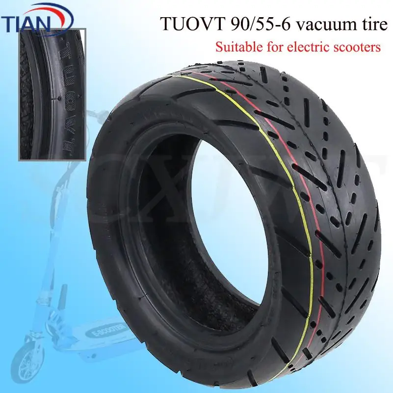 Pneu tubeless en caoutchouc de haute qualité TUOVT 10 pouces pneu 90/55-6 pneu sous vide pour scooters électriques