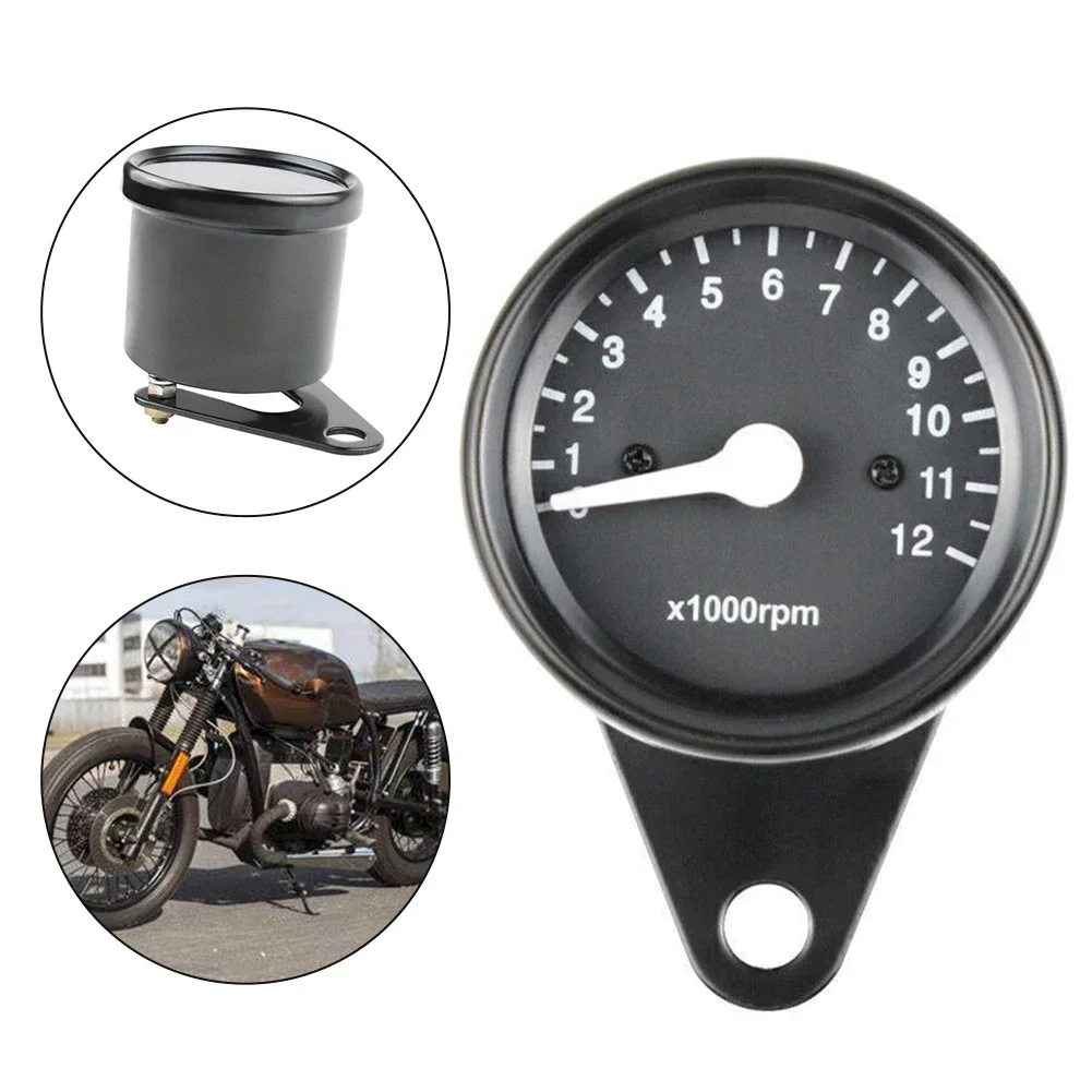 

Tachometer Meter 10mm 12V Black Tachometer Motorcycle Night Motorcycle Instrument