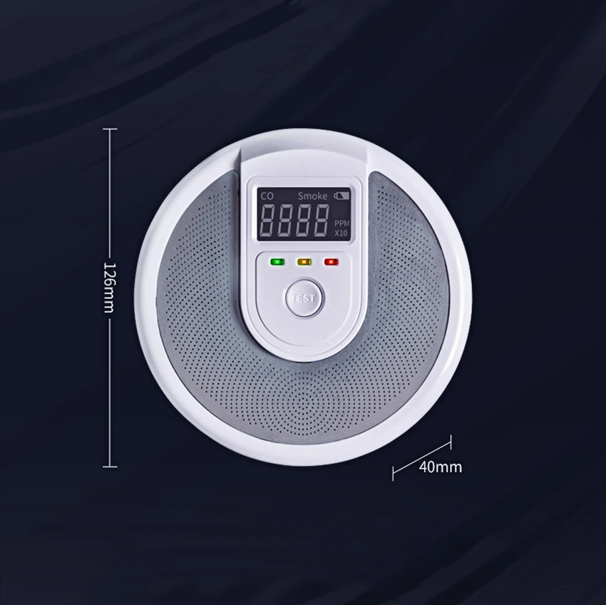 Composite Independent Type CO Smoke Alarm Fire Protection Smoke Detector 2 in 1 Carbon Monoxide Sensor for Home Hotel School