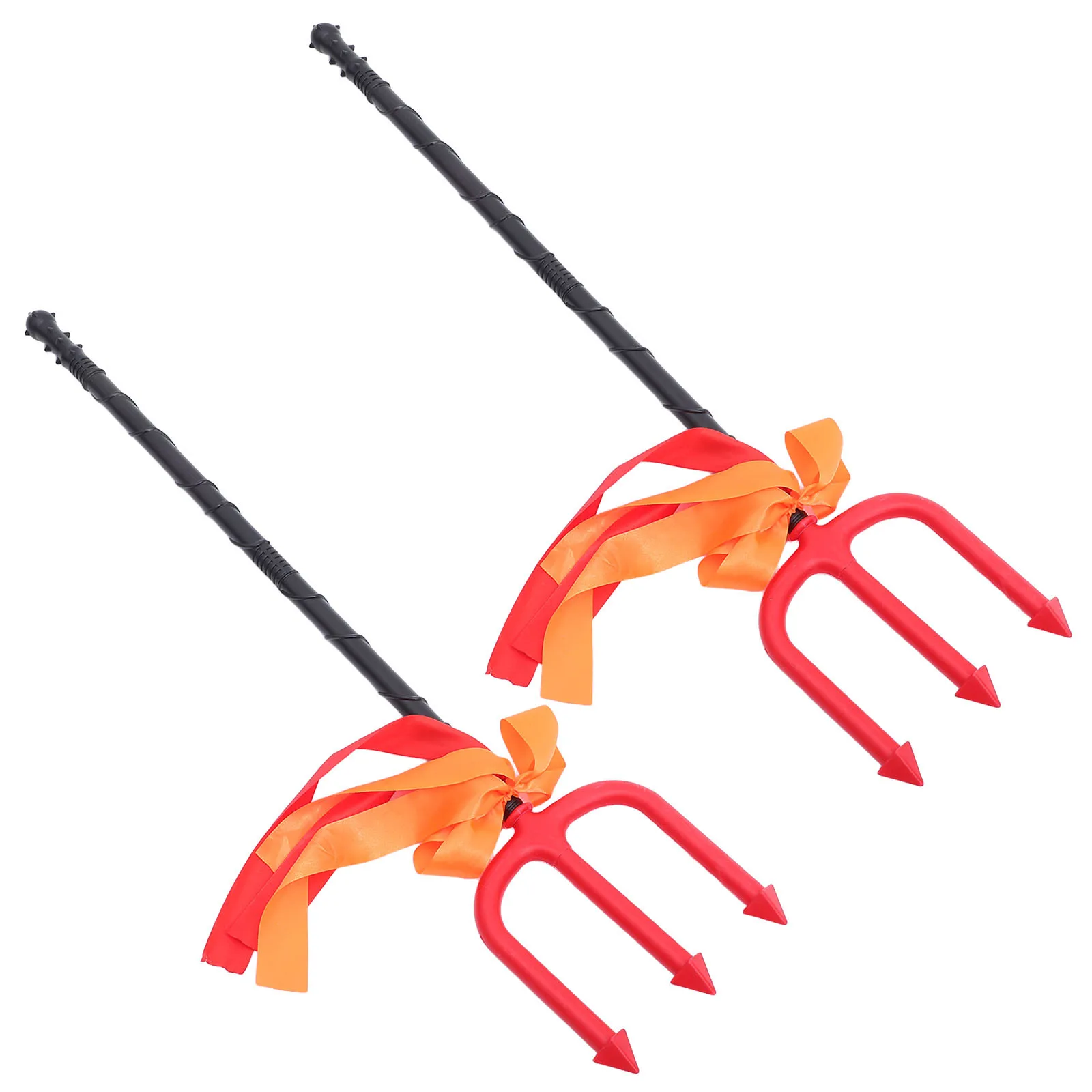 2pcs Plastic Trident For Halloween Devil Cosplay Prop Lightweight Simulation Design Fancy Dress Masquerade Party Accessory Decor