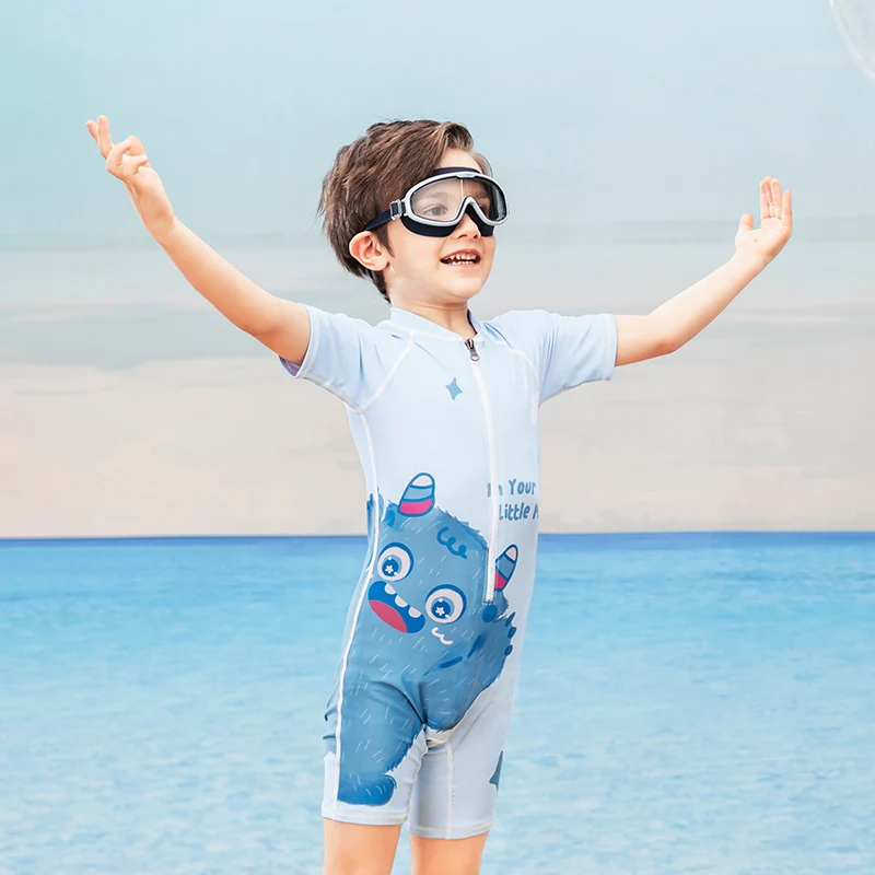 COPOZZ Traje de baño para bebé (niño o niña) protección UV UPF50 + traje de baño de una pieza para niñas de 3 a 12 años traje de baño para niños ropa de playa