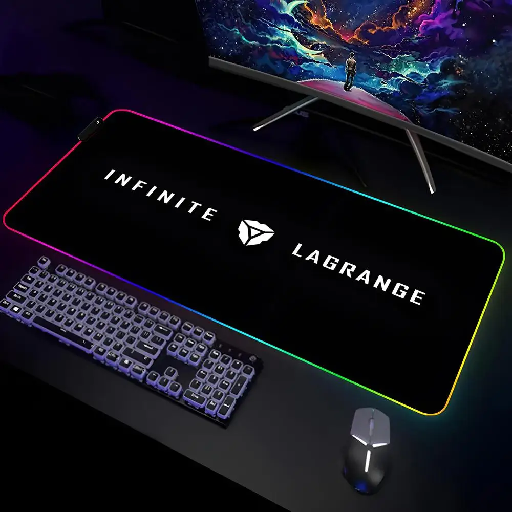 Infinite Lagrange Mouse Pad Gamer RGB Deskmat Keyboard Mat Gaming Laptops LED Mousepad Desk Protector Anime Mause Mats