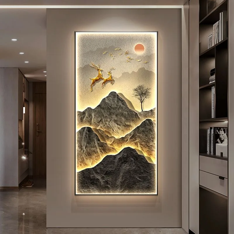 Modern Mountain Interior Painting Led lampada a sospensione a parete per soggiorno luci cucina portico corridoio sala da pranzo decorazione della