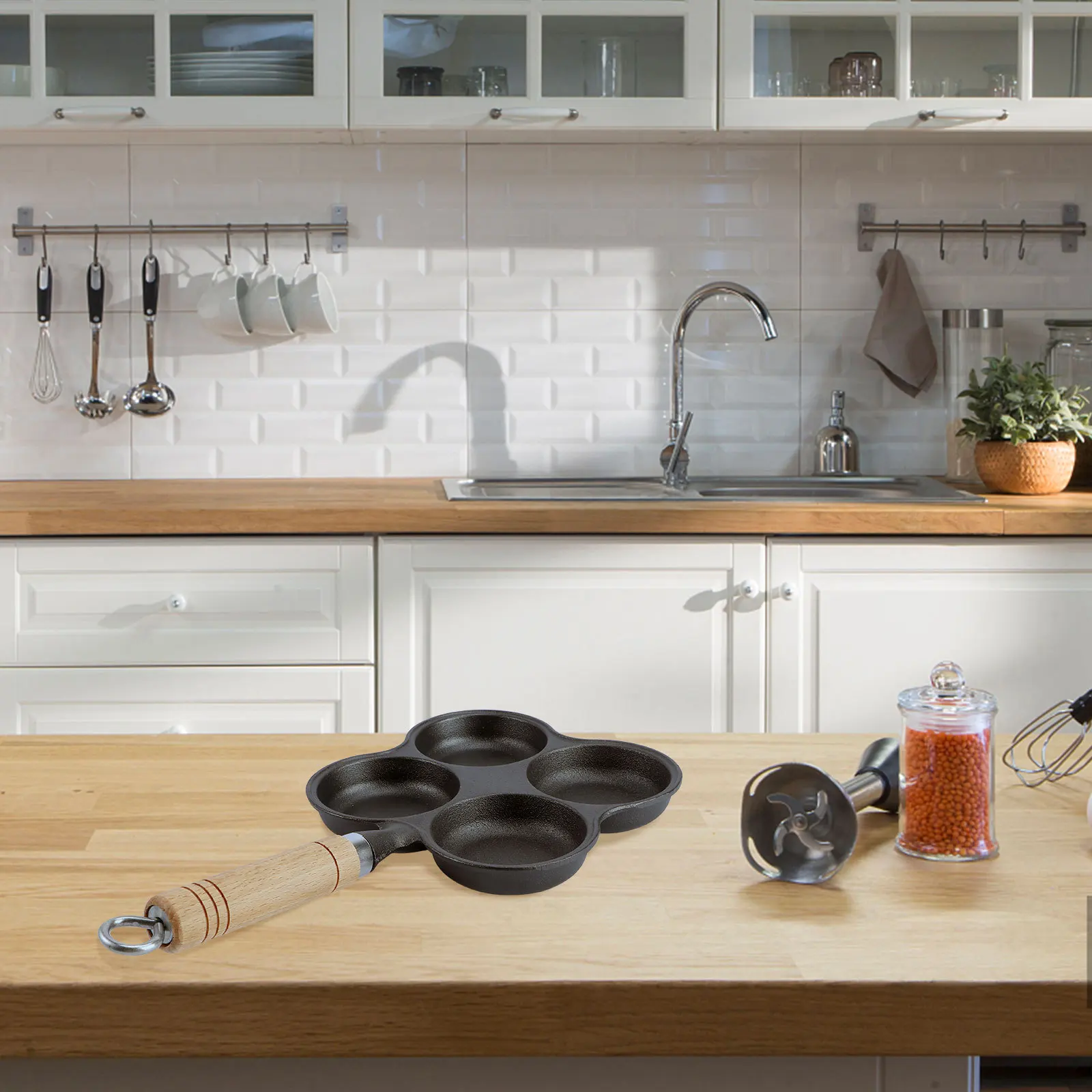 1 قطعة أربعة حفرة غير عصا آلة طهي البيض يلقي الألومنيوم عموم ل فطيرة لحم الخنزير المقدد عجة موقد أعلى الطبخ اكسسوارات المطبخ #4