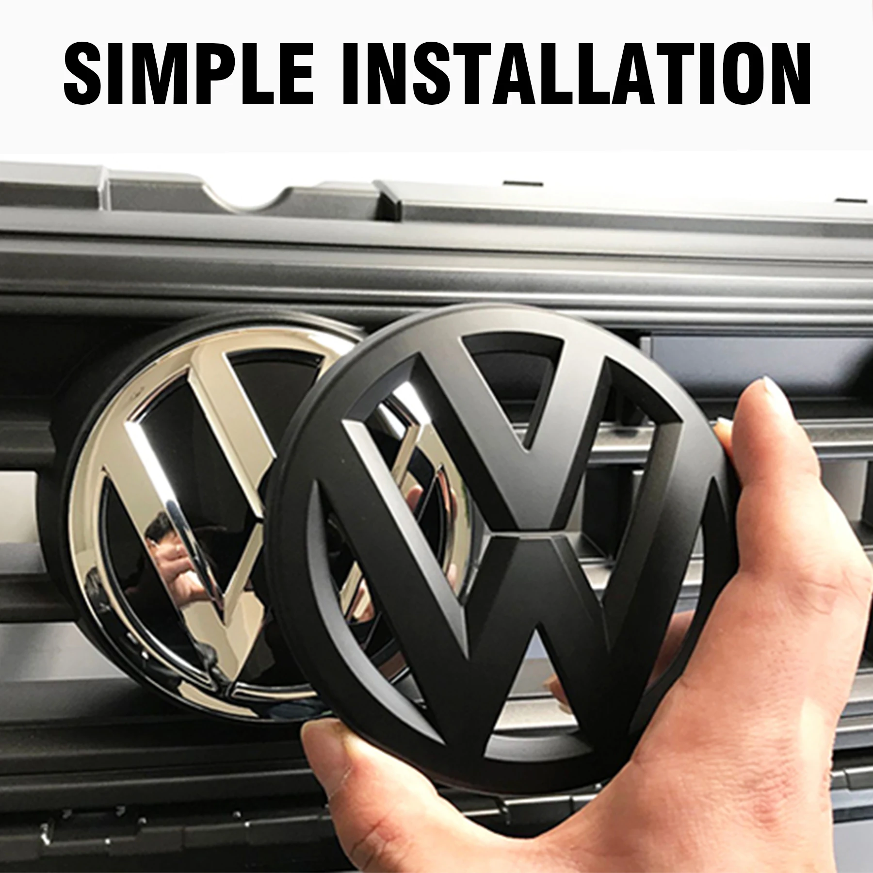 Car Front Grill Badge logo Rear Trunk lid Emblem Covers Sticker For VW Volkswagen Touareg 2016 2017 2018 Automobile Accessorie