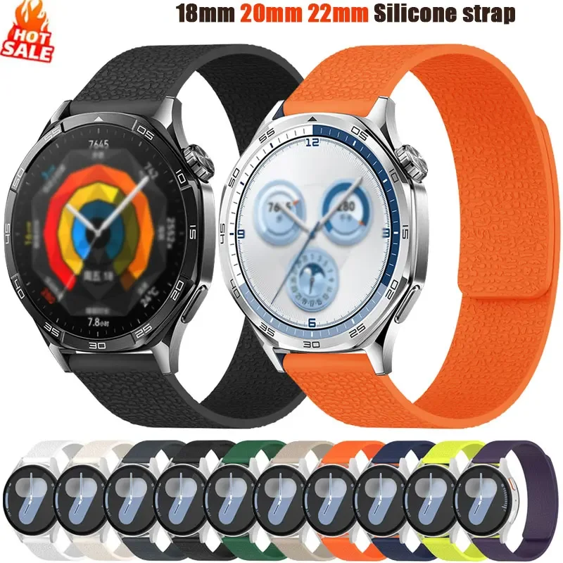 20mm 22mm 18mm Magnetschlaufenband für Samsung Galaxy Watch 7/6/5 Pro/4/Classic Silikon-Gliederarmband Huawei GT 2-2e 3-4 Riemen