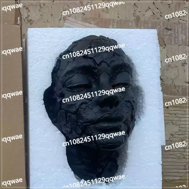 ひび割れた魂の壁-クリエイティブな壊れた芸術装飾、ゴシックスタイルのハロウィンホームデコレーション、ユニークな樹脂工芸品-リビング用led付き