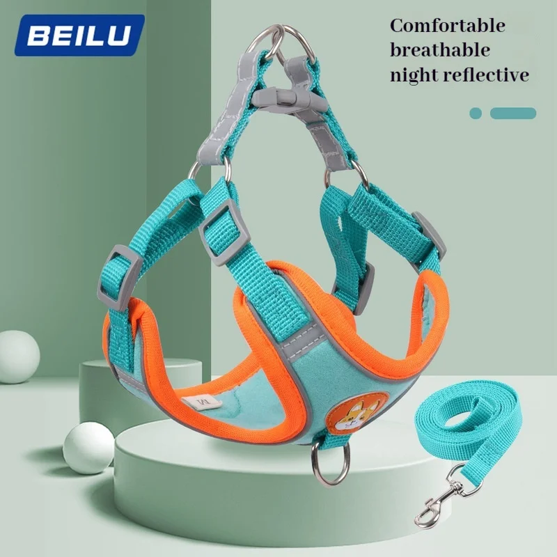 

New pet chest strap personalized fashionable lightweight breathable vest style dog strap small dog leash wholesale reflective