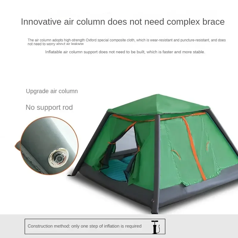 Inflatable Tent Automatic Waterproof 2 3 4 People Camping Air Tent Folding Cube Fishing Winter Summer Tourism Awning Green Roof