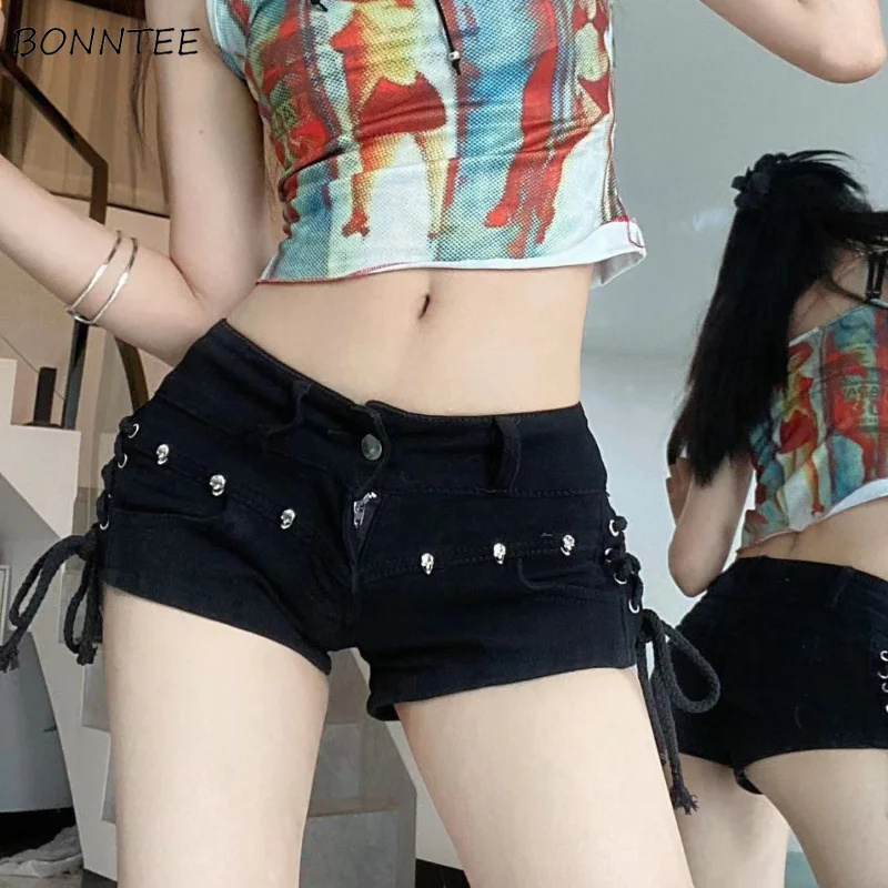 

Women Shorts Skinny Y2K New Design Summer Girls Sexy Streetwear All-match Korean Style Holiday Bandage Hip Wrap Trousers Vintage