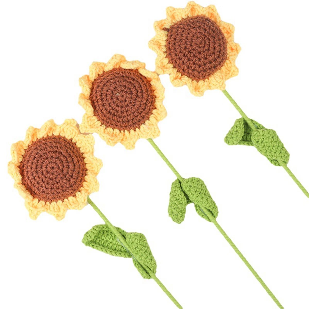 Artificial Flower Handmade crochet yarn sunflower Outdoor garden Wedding bridalbouquet Christmas Home vase Festival Diy Gift box