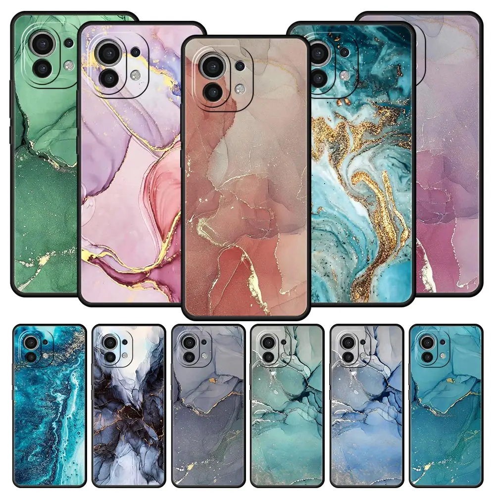 

Phone Case For Xiaomi 13 12 11 Lite 12T 11T 10T 9T Mi Poco M4 M3 X4 X3 Pro F4 F3 GT 5G Cover Soft Shell Coque Marble Art Fashion