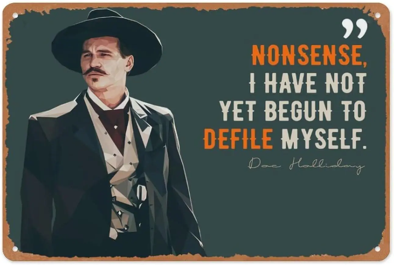f1,Metal Sign  - Doc Holliday Tombstone Movie - Poster Metal Plaque Cafe, Bar, Home Wall Decor
