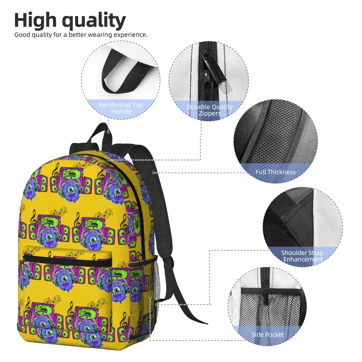 My Singing Monster Cartoon Backpack Daypack Large Capacity Kids BookBag School Bag Shoulder Bags for Men Women