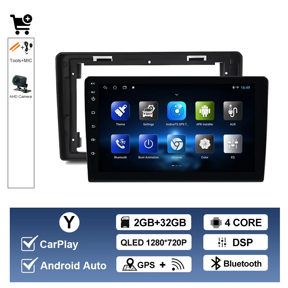 Voor Citroen C2 C3 2001 2002 2003-2010 Auto Multimedia Speler Android14 GPS Navigatie Auto Gereedschap DSP Stereo CarPlay QLED Scherm