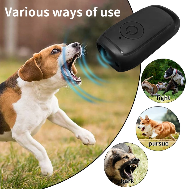 Portable Ultrasonic Dog Repeller 180mAh Rechargeable 23 40KHZ Long Distance Outdoor Deterrent Tool With Flash Light view 4