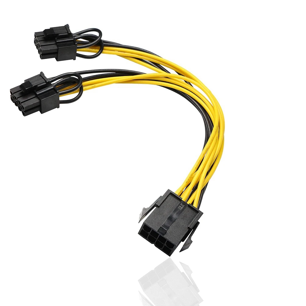 5 Pack CPU 8Pin to 2X 8 Pin (6+2) Power Data Cable for Miner Double PCI-E PCIE 8Pin Power Supply Splitter Cable Cord