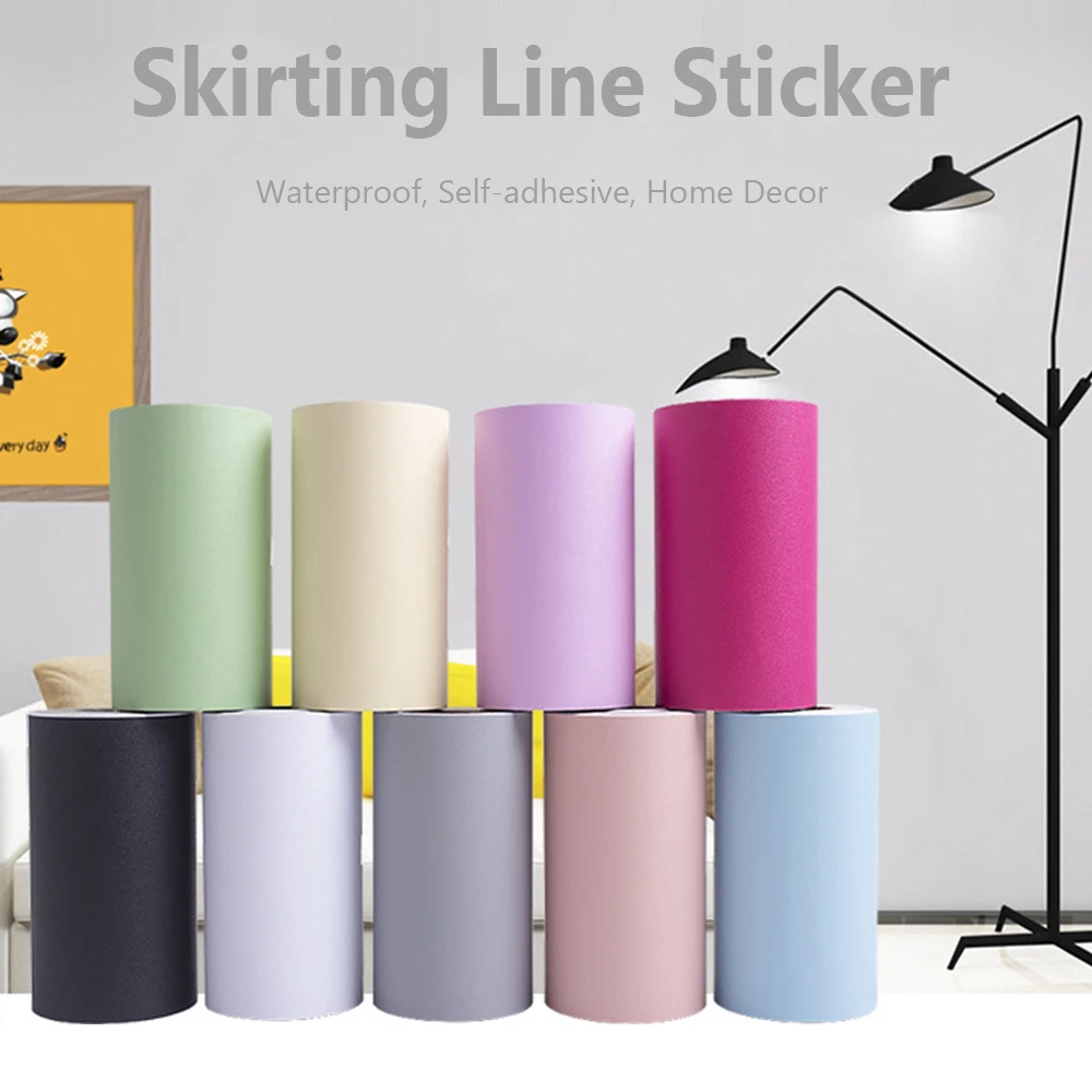 5M Home Decor Self-adhesive Waterproof Skirting Line Waist Line Wallpaper Baseboard Wall Border Stickers