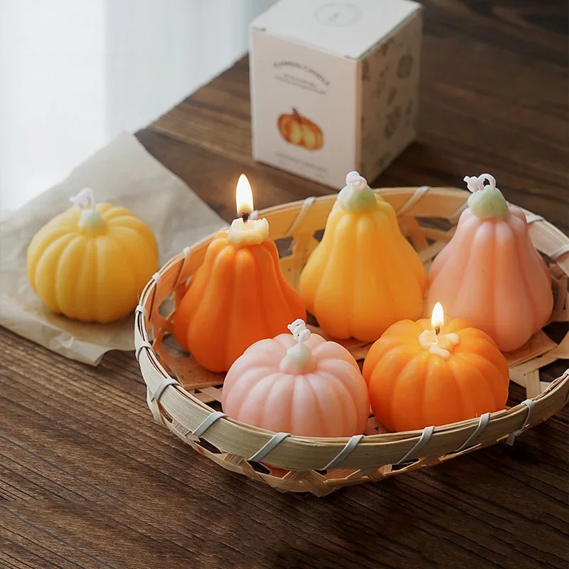 Handmade Pumpkin Candle Romantic Cute Soy Wax Aromatherapy Small Scented Relaxing Birthday Wedding Party Gift Home Decor