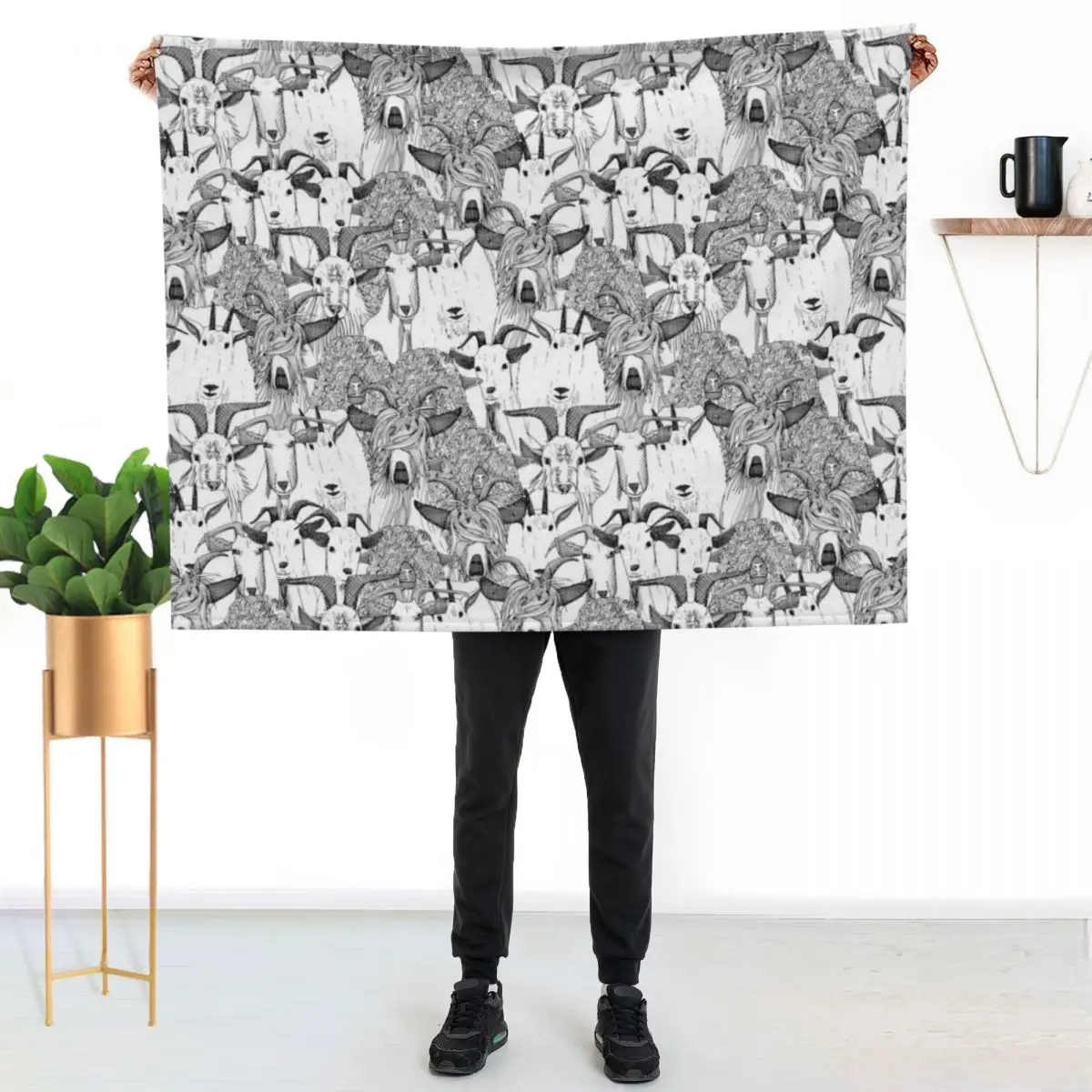 just goats black white Throw Blanket Bed covers Decorative Throw Travel for winter Moving Picnic Blankets