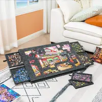 Tablero de rompecabezas inclinable con soporte y cubierta diseñados 2 en 1 para adultos, mesa de rompecabezas portátil para hasta 1000 piezas