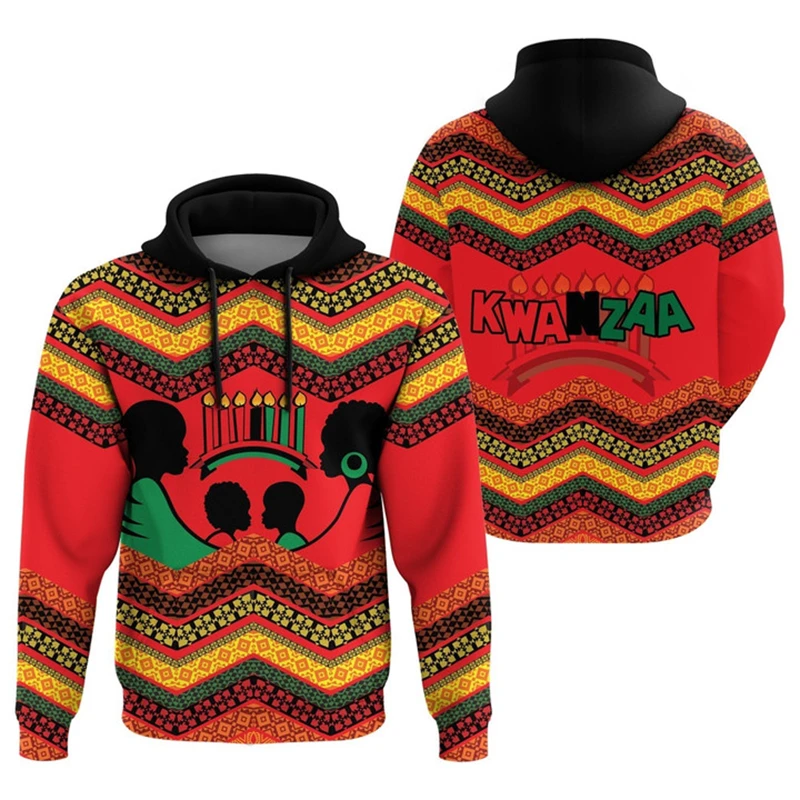 African Kwanzaa Hoodies 3D Print Fashion Ethnic Style Sweatshirt Men Women Y2k Harajuku Trending Fashion Men Clothes Pullover