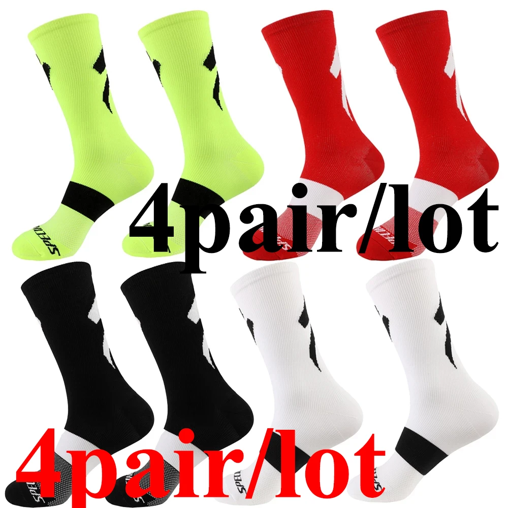 4pairs/lot Bicycle Socks Men Women Cycling Meias Breathable Outdoor MTB Riding Socks Bike Football Sport Socks Basketball Sock