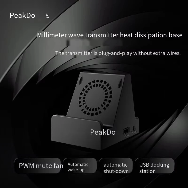 PeakDo Type-C to HDMI mmWave Wireless Transmitter Cooling Dock USB Hub Multi-Function Expansion Heat Sink Base Station