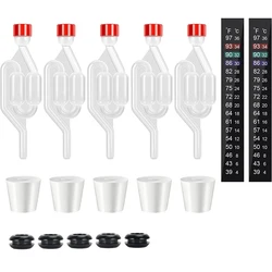 Transparente Air Lock S-Shape Airlocks ,Homebrew bolha Airlock, Carboys Stopper, válvula de selo do fermentador com Grommets de grau alimentício